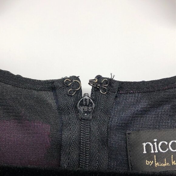 Nicole by Nicole Miller Black & Fuchsia Floral Mini Dress size 6 - Picture 11 of 15